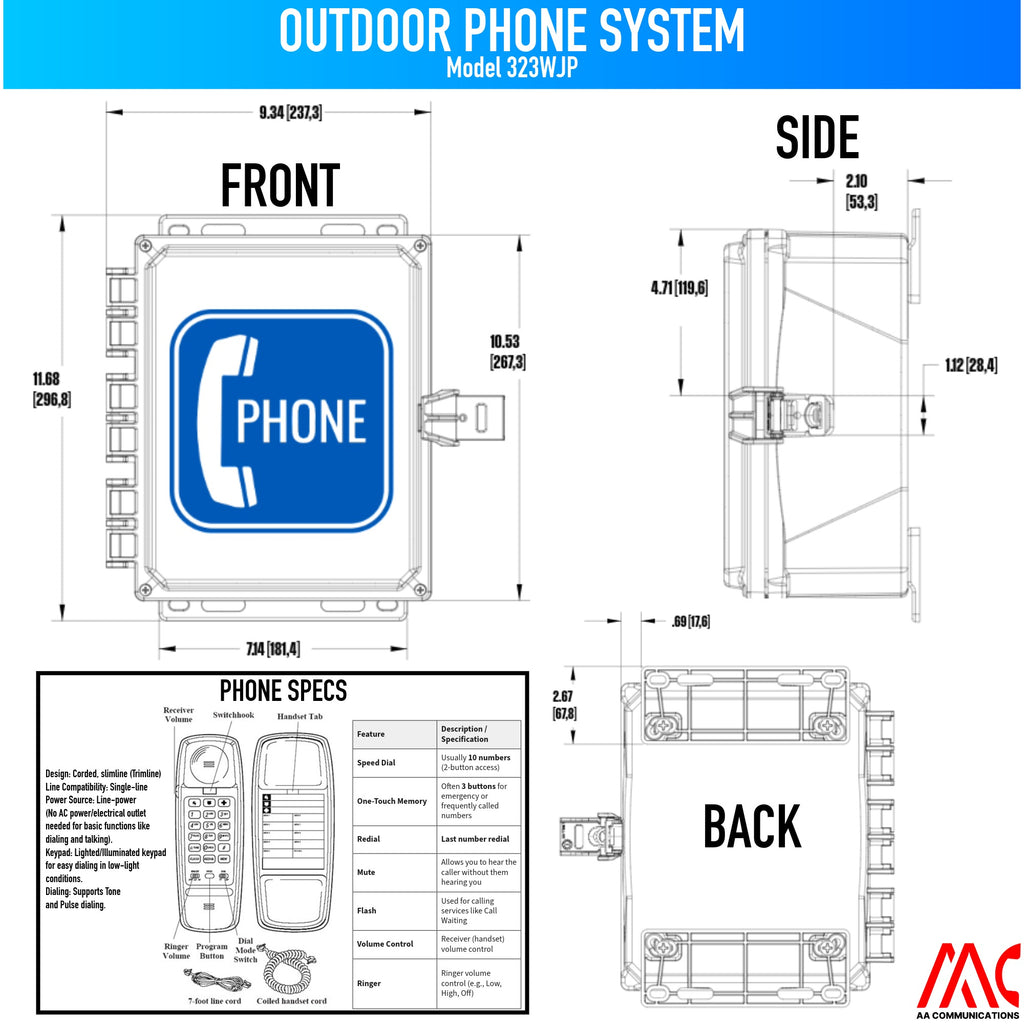 Weatherproof Outdoor Phone System – Heavy-Duty Analog Call Box Keypad