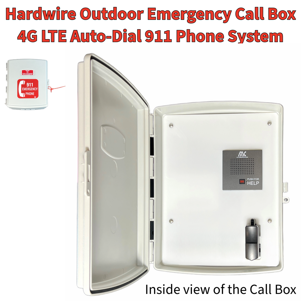 AAC-HW911E Hardwired 4G LTE Outdoor Emergency Auto-Dial 911 Phone Box System