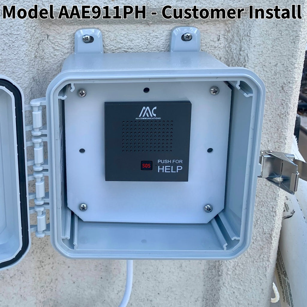 AAE911PH Outdoor Emergency 911 Cell Pool Phone System - One Button Auto Dial Direct Power