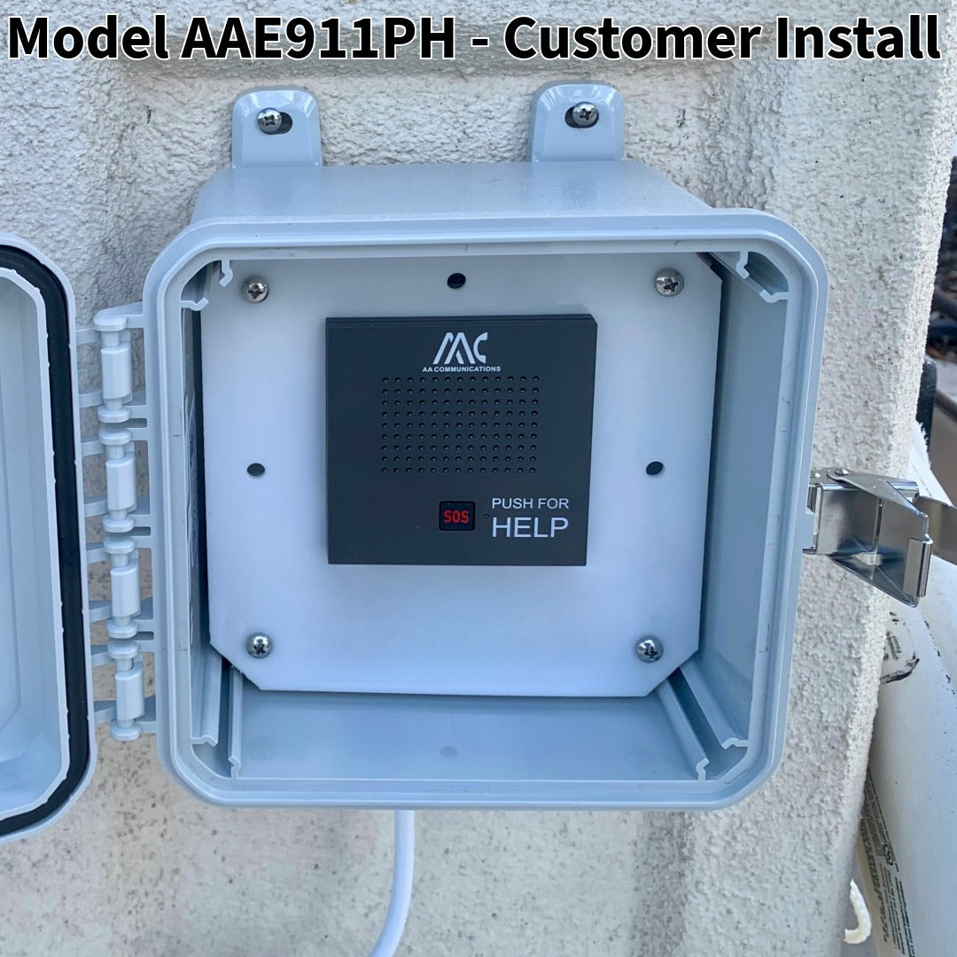 AAE911PH Outdoor Emergency 911 Cell Pool Phone System - One Button Auto Dial Direct Power