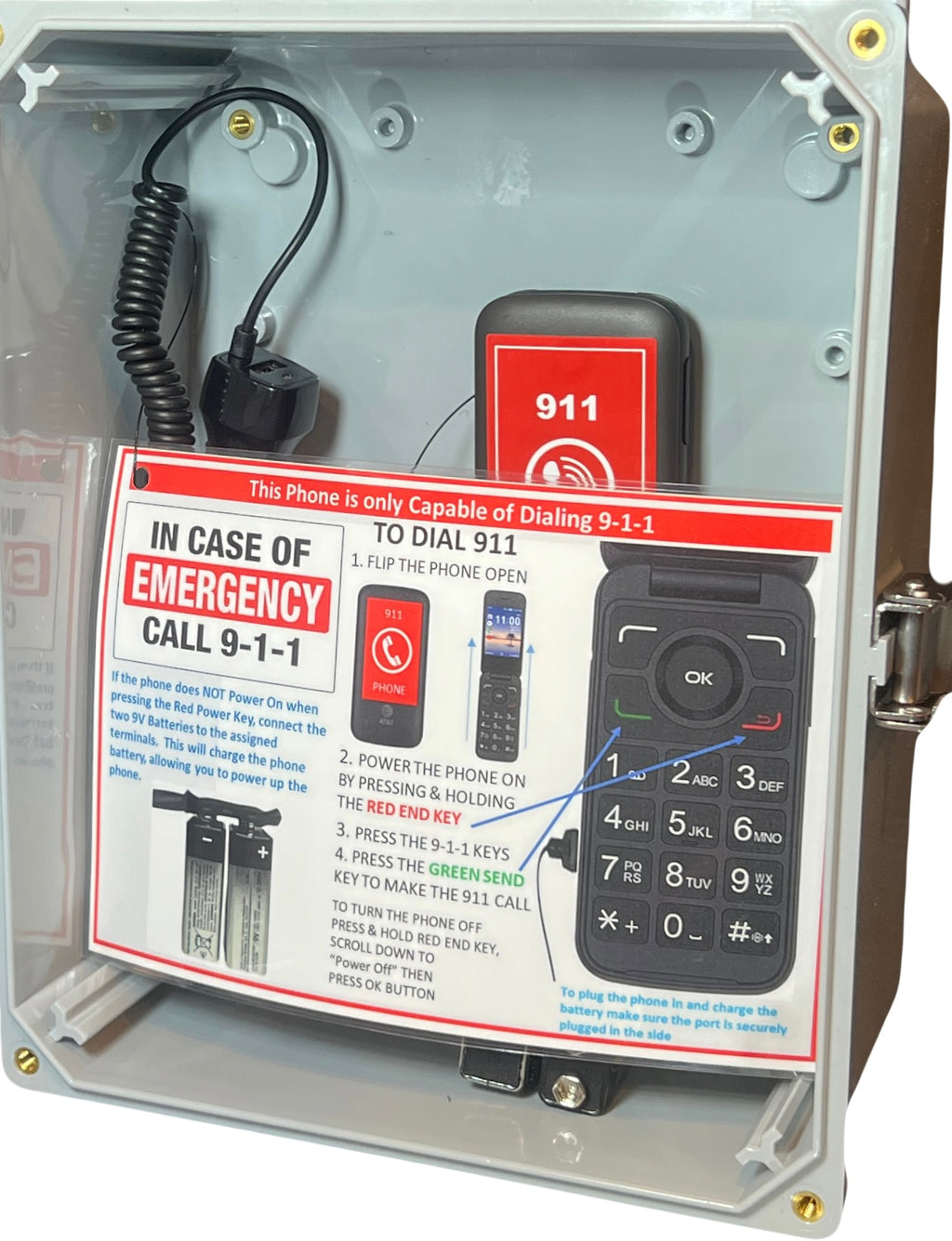 209VX4G - Wireless 911 Only Cell Phone System Built in Battery Backup Pool Phone