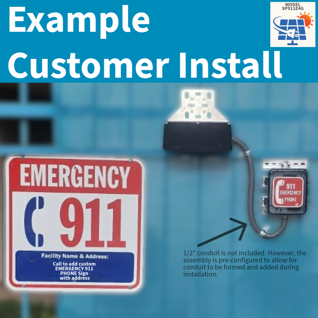 SP911E4G Solar Powered Emergency 911 Only Cell Phone 4G/LTE Outdoor Waterproof System