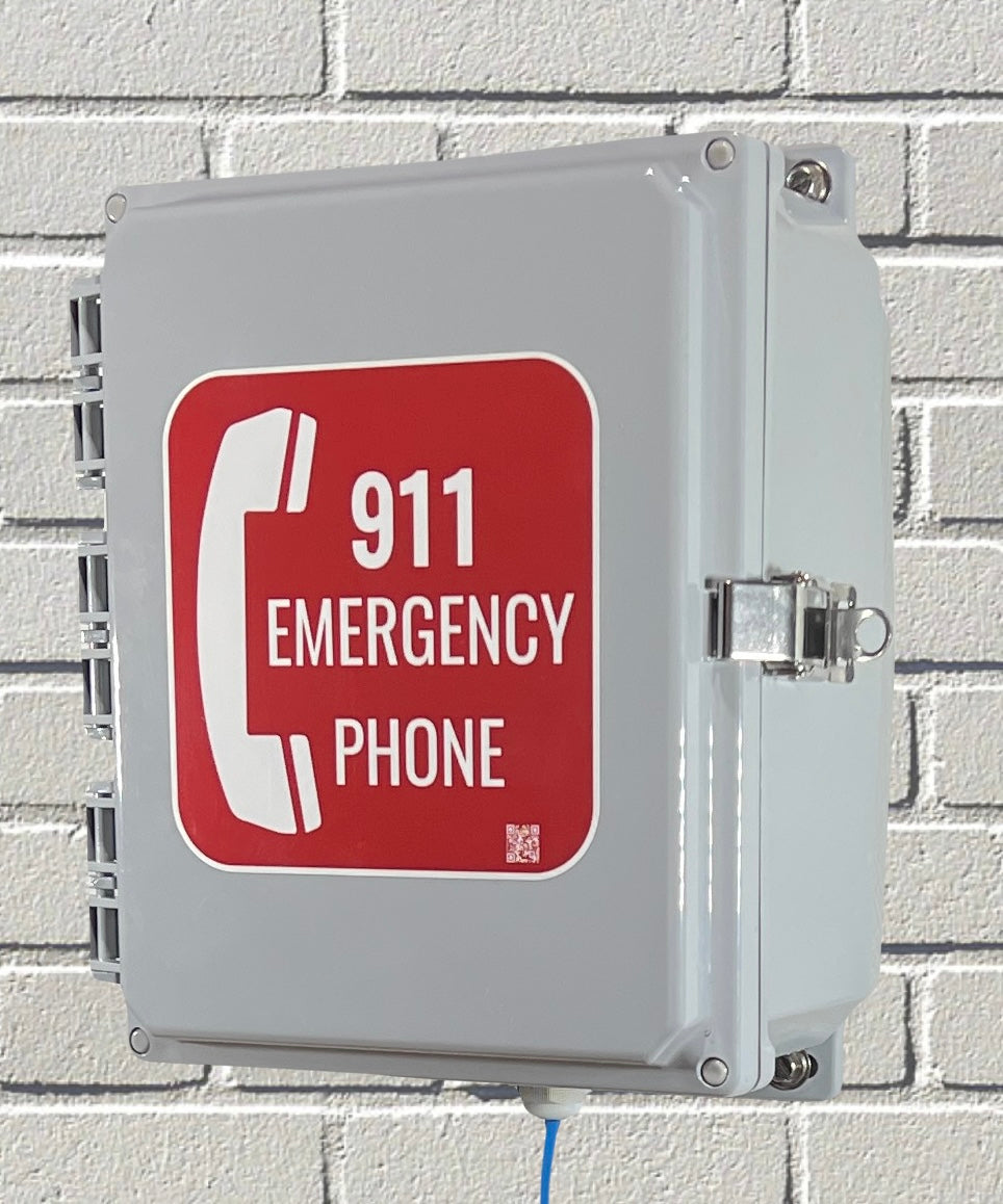 WS12VOIPE Outdoor VoIP Emergency Phone | 911 POTS Replacement | NEMA 4X Weatherproof | PoE Plug-and-Play | Includes 12 Months Service & E911 Setup