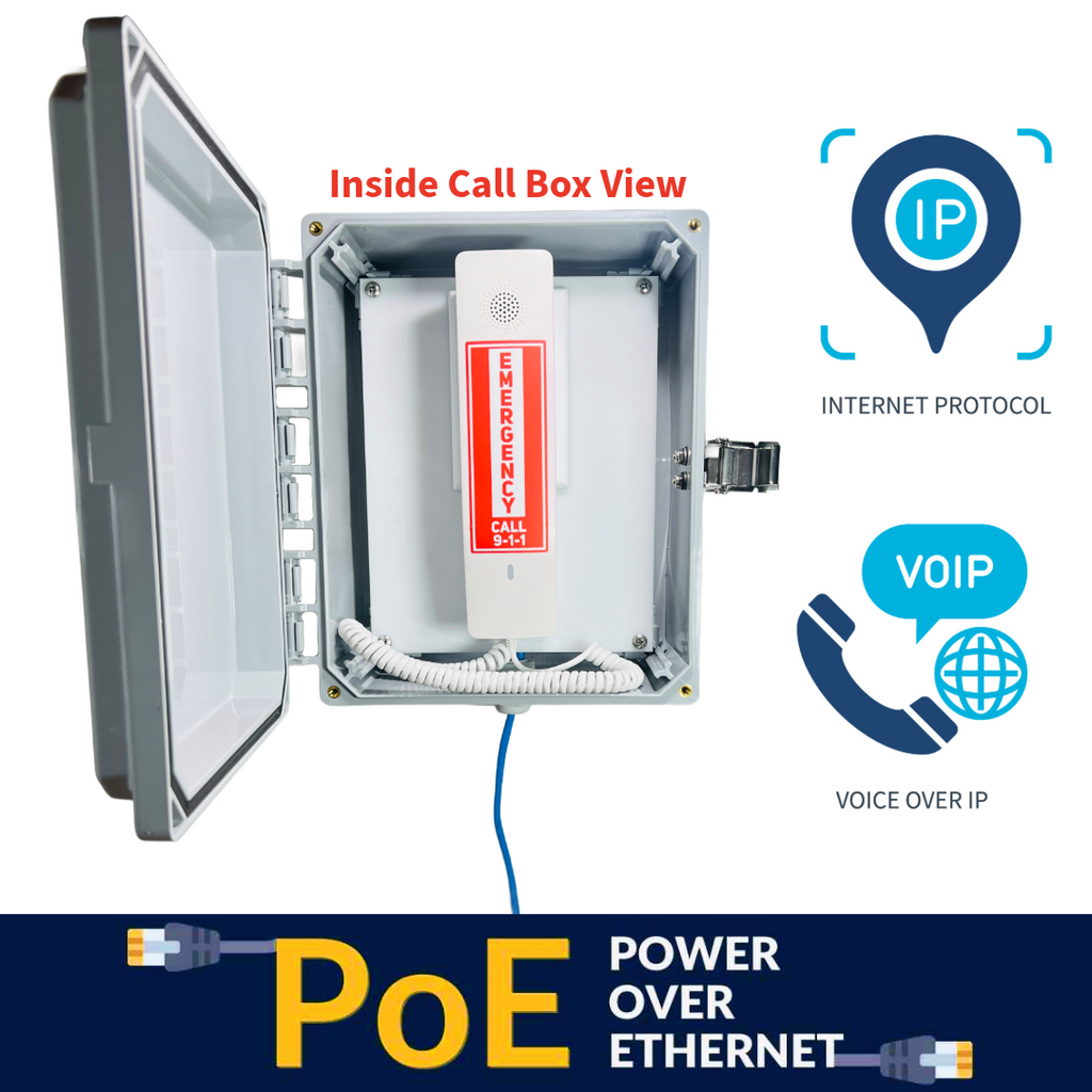 WS12VOIPE Outdoor VoIP Emergency Phone | 911 POTS Replacement | NEMA 4X Weatherproof | PoE Plug-and-Play | Includes 12 Months Service & E911 Setup