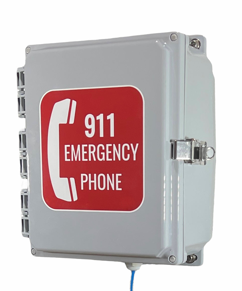 WS12VOIPE Outdoor VoIP Emergency Phone | 911 POTS Replacement | NEMA 4X Weatherproof | PoE Plug-and-Play | Includes 12 Months Service & E911 Setup