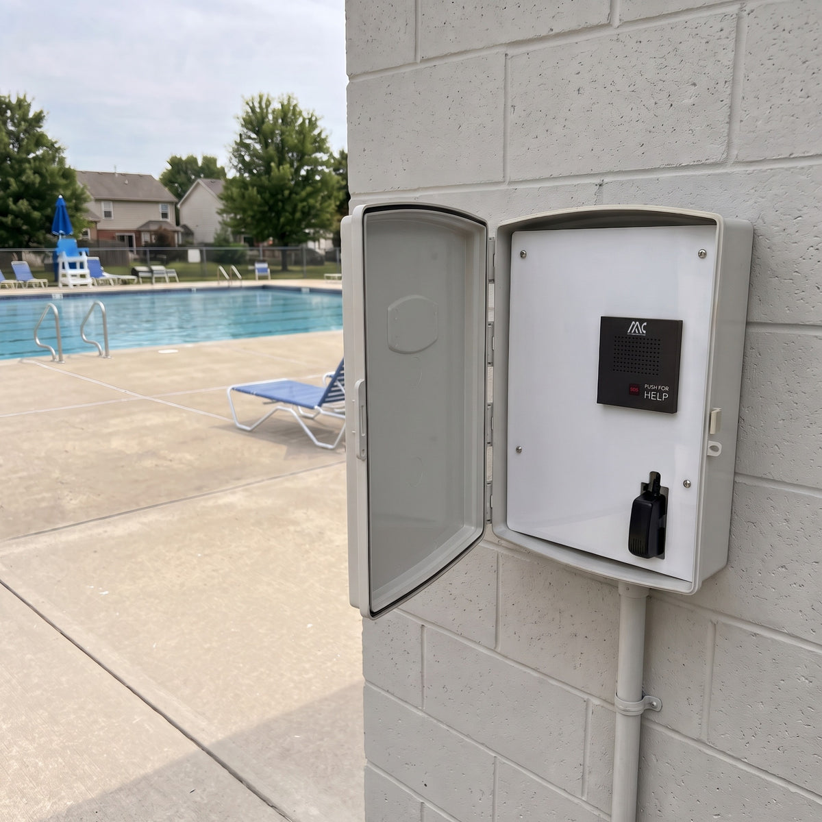 Emergency Pool Phone 911-Only Cellular Outdoor Call Box AC Power