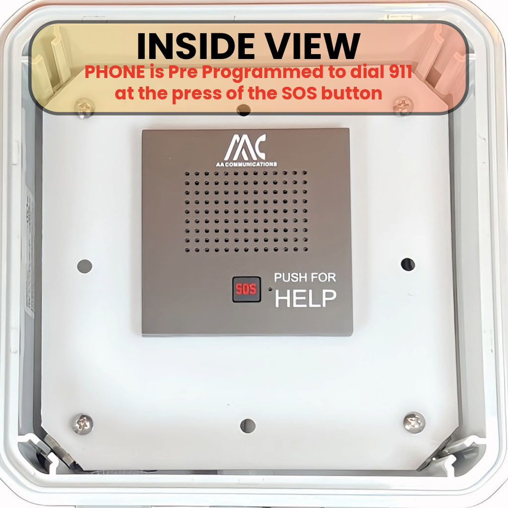 AAE911PH Outdoor Emergency 911 Cell Pool Phone System - One Button Auto Dial Direct Power